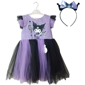 Hnsport HN Sport Kız Çocuk Kuromili Taçlı Elbise Parti Mezuniyet Doğum Günü Kostüm Düğün Etkinlik Kuromi