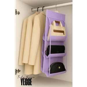 Elegans 6'lı Dolap Içi Askılı Çanta Düzenleyici - Çanta Organizer - 6 Gözlü Çanta Askısı