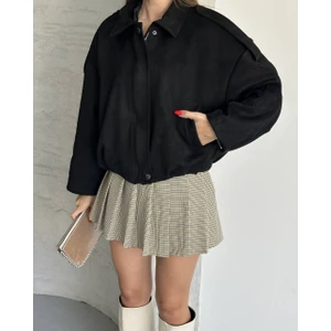 Moda Çağdaş Yeni Sezon Oversize Süet Bomber Ceket