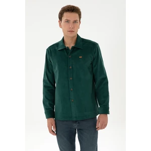 U.s. Polo Assn. Erkek Koyu Yeşil Gömlek Desenli 50316668-VR079