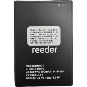 Reeder P13 Blue 2021 Batarya Pil Orjinal HB001