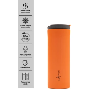 Le Paon 400 ml Araç Içi Termos Bardak Paslanmaz Çelik Sızdırmaz 6 Saat Sıcak 12 Saat Soğuk