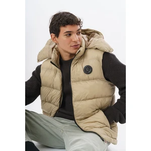 Erkek Soft-Touch Yelek – Mat Doku , Çıkarılabilir Kapüşon