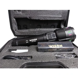 Wison WS-12300 Profesyonel El Feneri | 60W – 6000 Lümen – 22000 Mah – Zoomlu – Metal Kasa – Type-C Şarj – Dijital Göstergeli