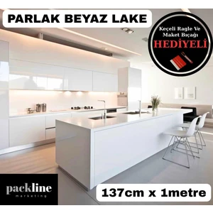 Marketing Parlak Beyaz Dolap Kaplama Folyosu 137CMX1M