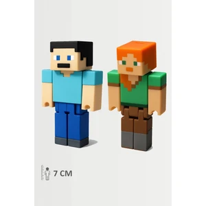Minecraft Steve ve Alex Set Hareketli Eklemli Figür