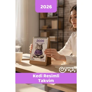 Yılı Üçgen Masa Takvimi Evcil Hayvan Kedi Resimli