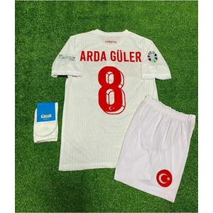 Legent Lady Milli Takım Beyaz Arda Güler Çocuk Forması 4lü Set Forma+Şort+Çorap+Bileklik