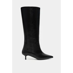 Nişantaşı Shoes Ulrich Siyah Mat Ince Topuk Sivri Burun Kadın Çizme