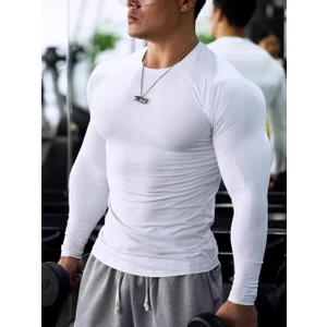 Rutbil Sports Uzun Kol Futbol Body Uzun Kol Fitness Body Gym Body Sporcu Uzun Kol Fitness Body Beyaz