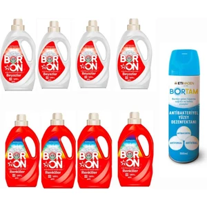 Doğal Sıvı Çamaşır Deterjanı Boron Renkliler ve Beyazlar Için 26*8 Yıkama+ Bortam Dezenfektan