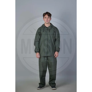 MUSON Yağmurluk Ceket + Pantolon Takımı – Haki | Su ve Rüzgar Geçirmez, Yeni Nesil Yaka, Kemik Diş Fermuar, Duble Kol, Lastikli Bel ve Bilekler, Sportif ve Dayanıklı Tasarım
