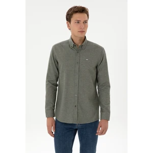 U.s. Polo Assn. Erkek Haki Gömlek Desenli 50315613-VR027