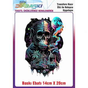 F17 Ajans Maymun Ütü ile Yapışan Kumaş Tekstil Kıyafet Dtf Baskı