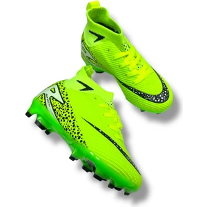 Yeni Model Özel Taban Çocuk Çoraplı Krampon Yeşil Siyah Desenli