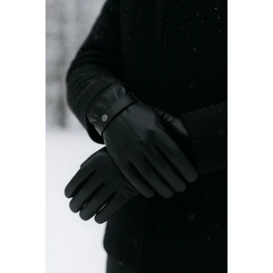 Aydın Şapkacınız Erkek Siyah Suni Deri Içi Polarlı Eldiven - Standart Beden