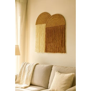 Macrome Kids 2'li Bohem Hasır El Yapımı Hediyelik Makrome Duvar Süsü