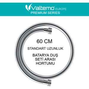 | Valtemo 60 cm Krom Neoflex Pvc Patlamaz Kısa Duş Hortumu – Batarya & Yönlendirici Arası Bağlantı