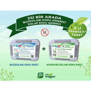Koku Sil Kokusil Buzdolabı Koku Giderici ve Ayakkabı Dolabı, Gardırop Koku Giderici 2li Paket