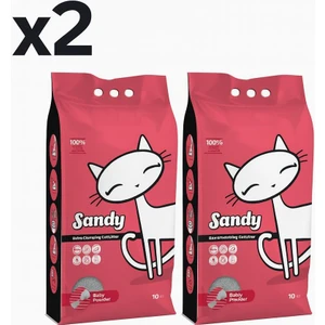 Bebek Pudrası Kokulu 10 kg Bentonit Kedi Kumu 2'li