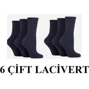 Abani Classic 6 Çift Spor Çorap Lacivert Uzun  Havlu Taban Terletmez 40-44 Beden