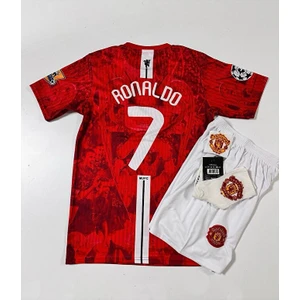 Feel Style M.unitedd Moskova 2008 Sezonu Cristiano Ronaldo Özel Konsept Çocuk Forması 4'lü Set (Armalı)