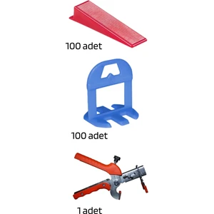 Seramik Seviye Tespit Derz Artısı Uygulama SETI(100 Seviye Artısı 2.5 mm ,100 S.takoz 1 M.pense)