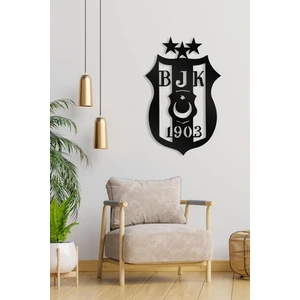 Bjk 1903 Metal Tablo – Beşiktaş Arma Duvar Dekoru, Siyah Metal Taraftar Tasarımı