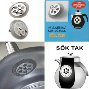 5 Adet - Demlik Içi Sök Tak Çay Süzgeci – Paslanmaz Çelik, Dayanıklı Yapı
