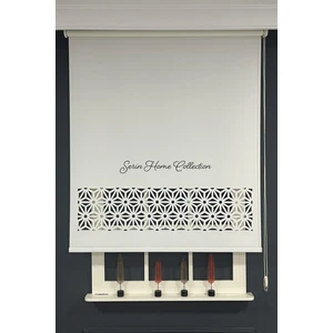 Serin Home Collection Serin Home Colection Lazer Kesim Krem Kalın Stor Güneşlik Perde (Dayanıklı Alüminyum Kasa)