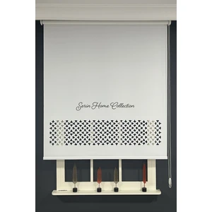 Serin Home Collection Serin Home Colection Lazer Kesim Beyaz Kalın Stor Güneşlik Perde (Dayanıklı Alüminyum Kasa)