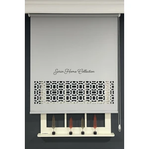 Serin Home Collection Serin Home Colection Lazer Kesim Gri Kalın Stor Güneşlik Perde (Dayanıklı Alüminyum Kasa)