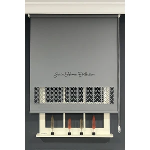 Serin Home Collection Serin Home Colection Lazer Kesim Antrasit Kalın Stor Güneşlik Perde (Dayanıklı Alüminyum Kasa)