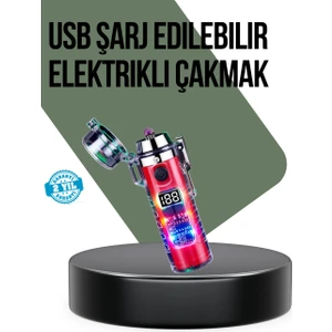 Güç Göstergeli Şarjlı Fenerli USB Elektrikli Çakmak