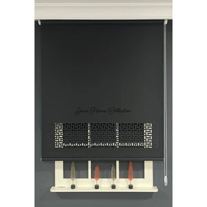 Serin Home Collection Serin Home Colection Lazer Kesim Siyah Kalın Stor Güneşlik Perde (Dayanıklı Alüminyum Kasa)