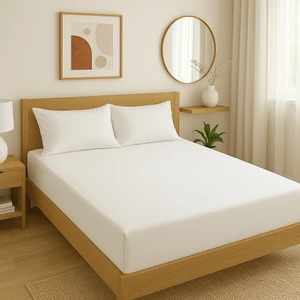 Beyaz Düz Çarşaf  180X280 cm 240X280 cm ve Yastık Kılıfı, Pamuk Yumuşak Kumaş