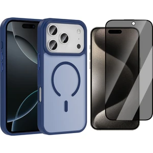 iPhone 17 Pro Max Kılıf M-safe Şarj Özellikli Mat Arka Yüzey Vendas Sio Kapak + Hayalet Cam Ekran Koruyucu