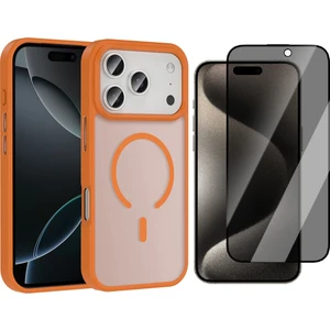 iPhone 17 Pro Kılıf M-safe Şarj Özellikli Mat Arka Yüzey Vendas Sio Kapak + Hayalet Cam Ekran Koruyucu