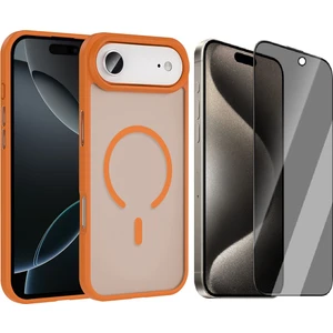 iPhone 17 Air Kılıf M-safe Şarj Özellikli Mat Arka Yüzey Vendas Sio Kapak + Hayalet Cam Ekran Koruyucu