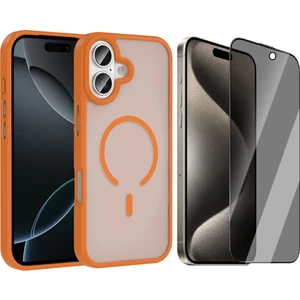 iPhone 17 Kılıf M-safe Şarj Özellikli Mat Arka Yüzey Vendas Sio Kapak + Hayalet Cam Ekran Koruyucu