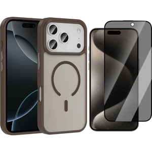 iPhone 17 Pro Kılıf M-safe Şarj Özellikli Mat Arka Yüzey Vendas Sio Kapak + Hayalet Cam Ekran Koruyucu