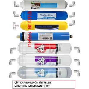 VONTRON mebranlı, Kapalı Kasa Su Arıtma Cihazı Filtresi,7 Li  Filtre Seti