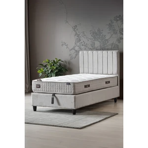 Manolya Serisi Tek Kişilik Sandıklı Baza ve Başlık + Full Ortopedik Paket Yaylı Yatak Takımı 3 lü Set