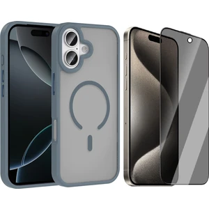 iPhone 17 Kılıf M-safe Şarj Özellikli Mat Arka Yüzey Vendas Sio Kapak + Hayalet Cam Ekran Koruyucu