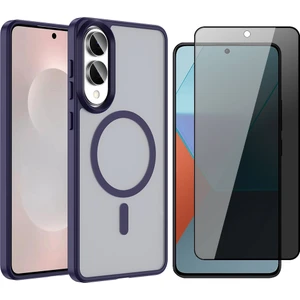 Galaxy S25 Edge Kılıf M-safe Şarj Özellikli Mat Arka Yüzey Vendas Sio Kapak + Hayalet Cam Ekran Koruyucu