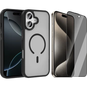 iPhone 17 Kılıf M-safe Şarj Özellikli Mat Arka Yüzey Vendas Sio Kapak + Hayalet Cam Ekran Koruyucu