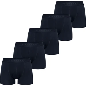 Erkek Lacivert Paket Düz Likralı Boxer Şort 5'li