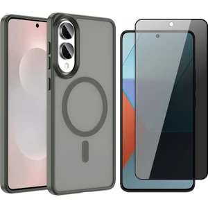 Galaxy S25 Edge Kılıf M-safe Şarj Özellikli Mat Arka Yüzey Vendas Sio Kapak + Hayalet Cam Ekran Koruyucu