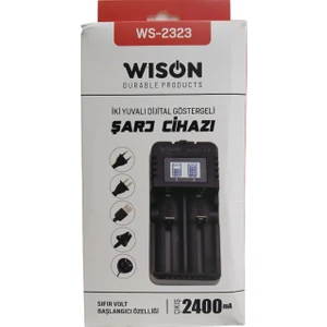 Wison WS-2323 Akıllı Pil Şarj Aleti | 2400 Mah Çıkış – Şarj Göstergeli – 26650’E Kadar Tüm Pillerle Uyumlu