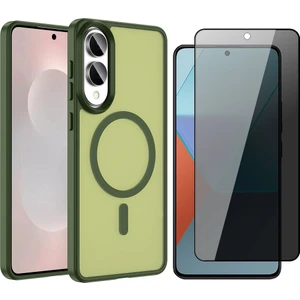 Galaxy S25 Edge Kılıf M-safe Şarj Özellikli Mat Arka Yüzey Vendas Sio Kapak + Hayalet Cam Ekran Koruyucu